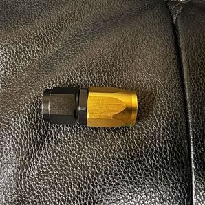 AN6 オイルクーラー ホースエンド フィッティング 0° ストレート 継手 #6 検 アールズ アクティブ PLOT Setrab アルミ 黒×金