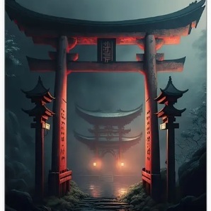 入荷!心が動くとき11 和 鳥居 神社 ブリキ/アルミ看板 インテリア