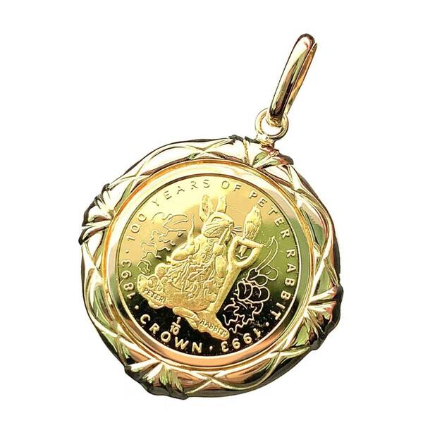 22236 ピーターラビット金貨 ジブラルタル エリザベス女王 1/10オンス 1993年 5g K18/24 純金 Gold ペンダントトップ