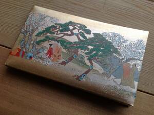 [ peace thing ]* Kyoto. tradition culture. paper products Manufacturers * japanese name .* gold ground . Sakura . pine . woman * Fukui morning day .*FUKUIASAHIDO beauty picture tradition industrial arts picture woodcut address .