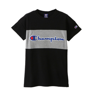 新品12101チャンピオン Champion 130㎝黒ブラック半袖Tシャツ キッズ ジュニア　半袖 普段着 部屋着 家着 おしゃれ 男の子 女の子 cx7148