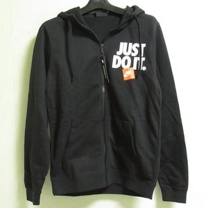 NIKE JDI スウェット ジップ パーカー 黒 S ナイキ JUST DO IT フーディ BOX ブラック オレンジ AR2519-010