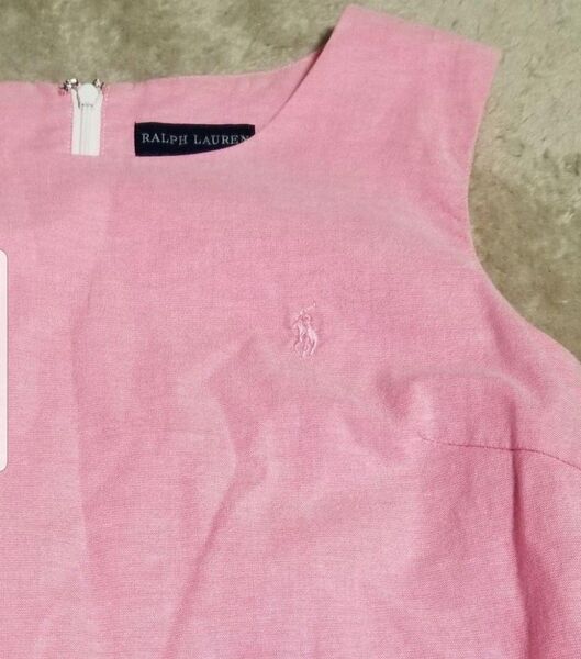 RALPH LAUREN ラルフローレン 160cm ホース刺繍入 ワンピース 美品物 ジャンパースカート ノースリーブワンピ