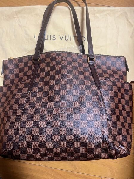 ルイヴィトン トータリー MM N41281 ショルダーバッグ ダミエ・エベヌ×レザー ブラウン×ゴールド シンプル レディース