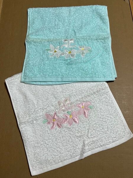 クレージュ フェイスタオル 約34×70cm 2枚セット【訳あり】