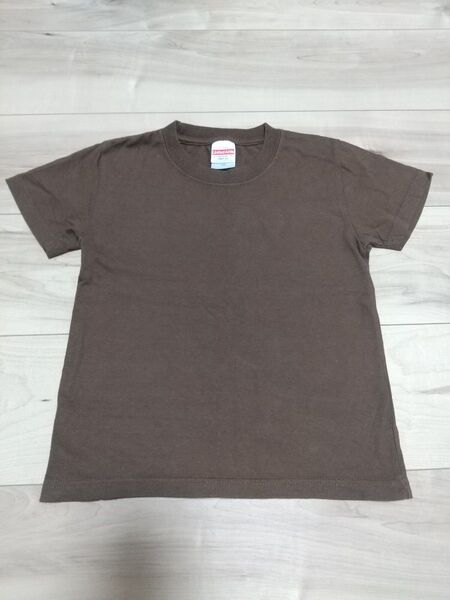 120 Tシャツ 半袖 半袖Tシャツ 茶色 ブラウン 無地 シンプル キッズ 子供服 春 夏 通学 通園