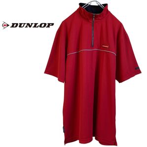 DUNLOP ダンロップ ポロシャツ ゴルフウェア ハーフジップ 赤 XL