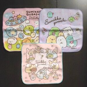 すみっコぐらし プチタオル 3枚セット ミニタオル 綿100% タオルハンカチ