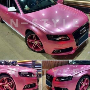 【Ｎ－ＳＴＹＬＥ】ラッピングシート　グロスメタリックパールピンク152cm×5ｍ艶ありラッピングフィルム　自動車内装外装