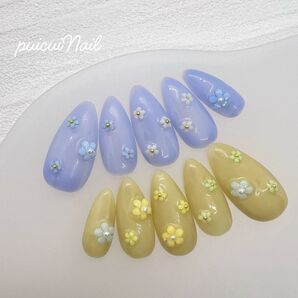 ネイルチップ 現品 オーダー パステル フラワー