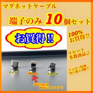 【超激安】便利 選べる端子 マグネット充電ケーブル端子 10個