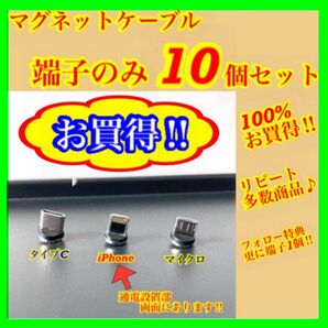 【超激安】便利 選べる端子 マグネット充電ケーブル端子 10個