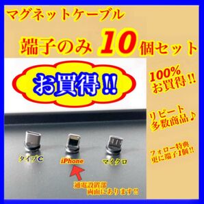 【超激安】便利 選べる端子 マグネット充電ケーブル端子 10個