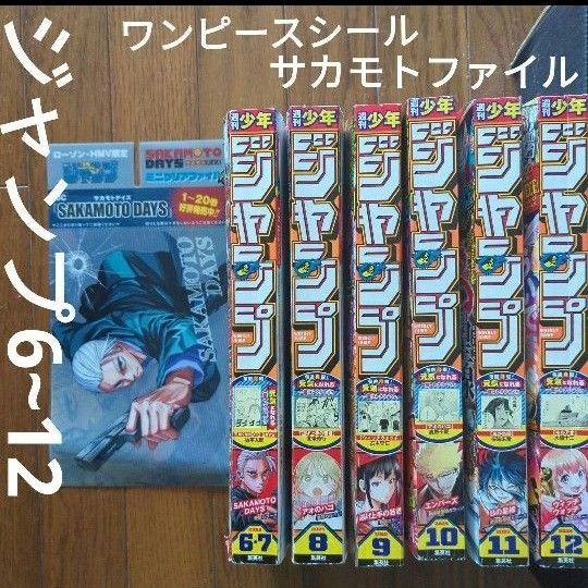ジャンプ 2025 6~12 ワンピース カレンダー シール サカモト ファイル