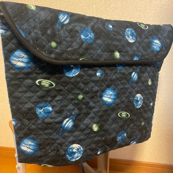 防災頭巾カバー 椅子の背もたれ用 黒宇宙