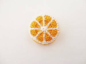  orange. brooch * corsage * lacework * hand made *a224* repeated .×3*