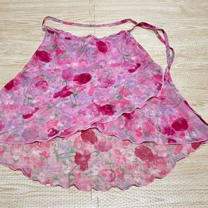 バレエスカート ピンク 花柄