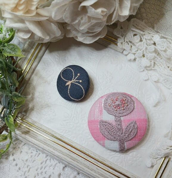☆ハンドメイド☆ミナペルホネン※ブローチ2個セット