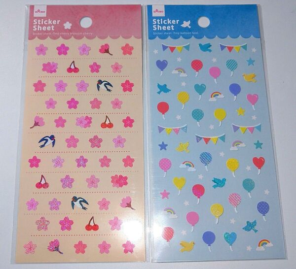 ダイソー シート シール ちまちま バルーン バード 桜 チェリー 2点セット