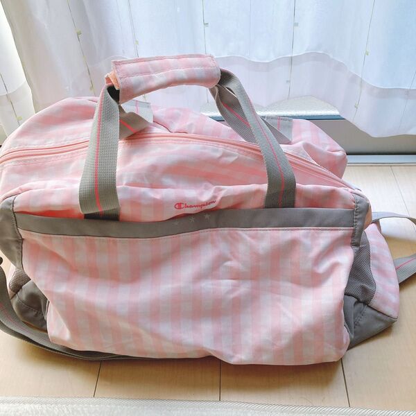 Champion スポーツバッグ ボストンバッグ 旅行 ピンク 修学旅行 合宿