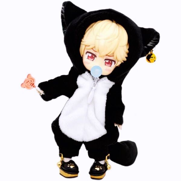 黒猫 ネコ 着ぐるみ 服 ふく オビツ11 ねんどろいどどーる ピコドー9 ピコニーモp ドール 人形 1/12 キャラクター