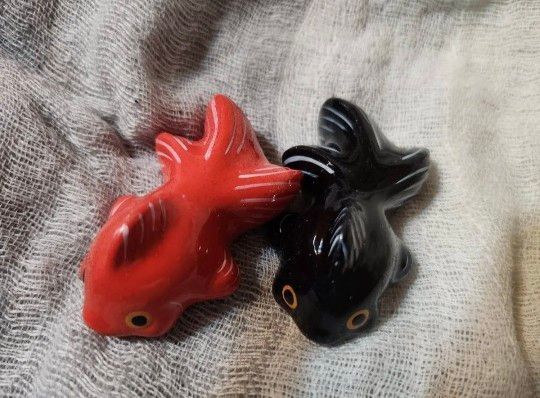 陶器製 金魚箸置き 昭和レトロ 2個セット
