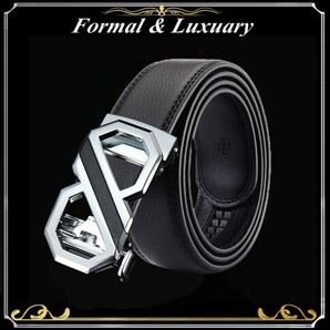 ベルト j46【黒】折りたたみ発送 ブラック 穴なし 無段階調整ベルト ゴルフベルト 人気 オートロック メンズ 革 ビジネス カジュアル