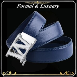 ベルト j52【紺】折りたたみ発送 ネイビー 穴なし 無段階調整ベルト ゴルフベルト 人気 オートロック メンズ 革 ビジネス カジュアル