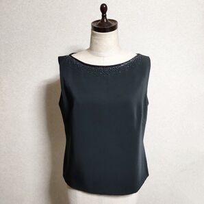 EP02 EPRISE NOIR3 フォーマル ビーズ刺繍タンクトップ ブラック