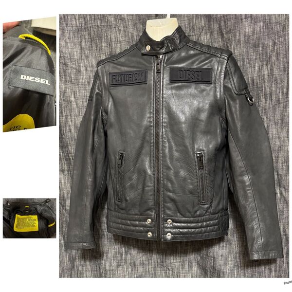 定価115500円 DIESEL 牛革 カウレザー シングルライダース S 黒