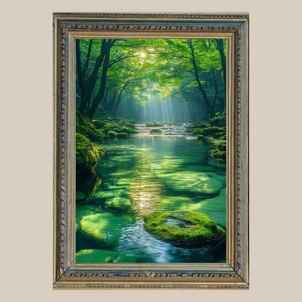 深い癒し☆ 幸運を呼ぶ川 ☆ No.48【開運風水絵画風・ヒーリングアート】