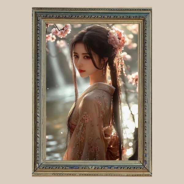 浄化と再生☆水の女神 瀬織津姫☆ No.40【開運絵画風ヒーリングアート】