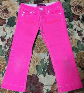  clothes pants bottoms * RONIroni25-26sho King pink ji- bread G bread Denim 146-154 L stylish Sabrina pants 