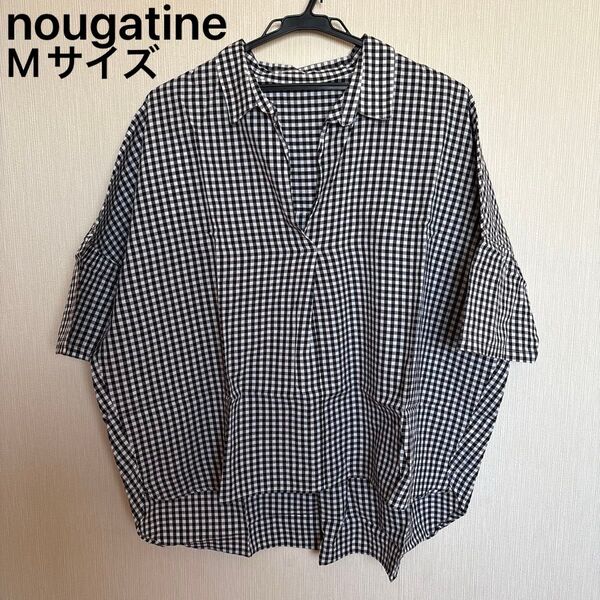 nougatine ギンガムチェック ブラウス シャツ