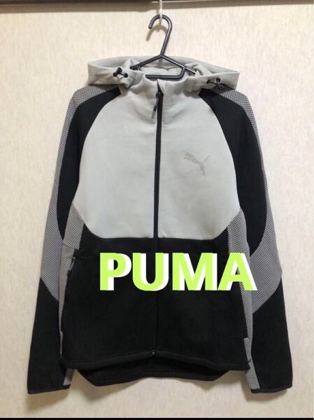 PUMA プーマ ジャージ ウェア トレーニング 黒 グレー パーカー dryCELL 吸水速乾