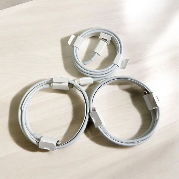 【純正】【新品】iPhone ライトニングケーブル Apple タイプC 3本 アップル ライトニングケーブルCタイプ 付属品
