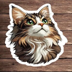 ゴージャス風な猫ちゃんビニールステッカー