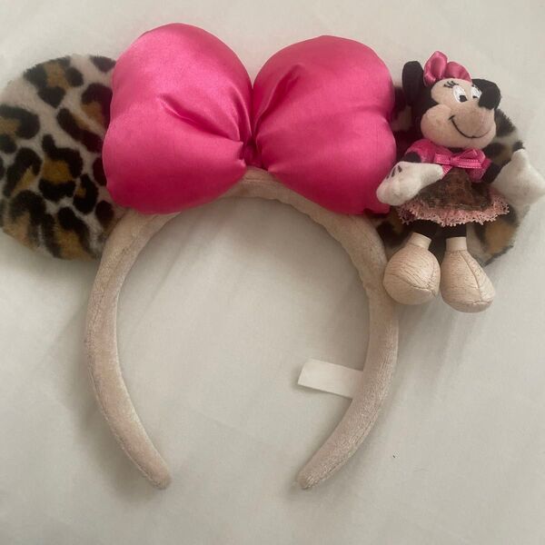 ディズニー ミニーマウス カチューシャ レオパード ピンク