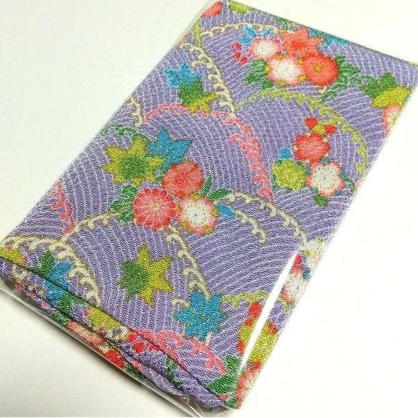 ちりめん風呂敷 藤色 桜 梅 菊 紅葉 金糸 新品未使用 最終価格