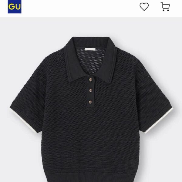 GU 透かし編みポロセーター 半袖 S