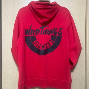 WILD THINGS パーカー RED デカロゴ パックプリント 【 WILD THINGS EXAMPLE 】