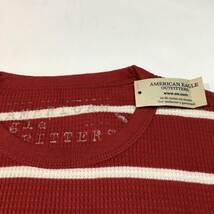 新品 AMERICAN EAGLE OUTFITTERS アメリカンイーグル ボーダー サーマル インナー メンズ ウエア 長袖 赤 レッド 男性用_画像4