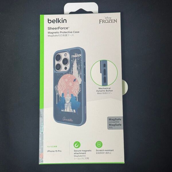 Belkin SheerForce iPhone 15 Pro用ケース アナと雪の女王 Disneyディズニー MagSafe対応