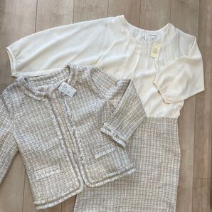 3can4on ツイード セレモニースーツ ジャケット スカート 2点セット