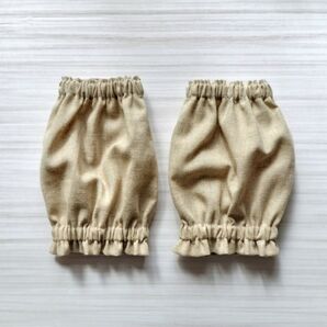 シンプル無地でナチュラルなソフトハーフリネンのアームカバー〜小学生向け生成り〜