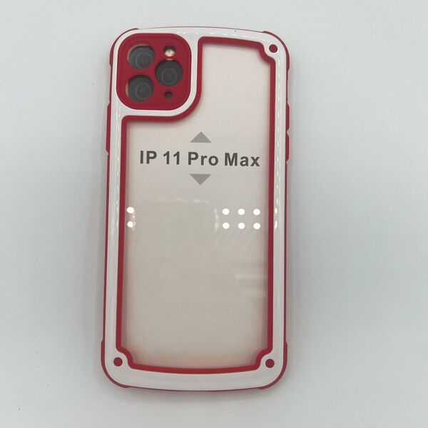 iPhone11promax ポップカラークリアケース レッド 赤