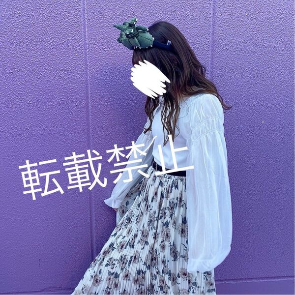 ナイスクラップ ホワイト パフスリーブ オフショルダーシャツ 長袖 春服 F