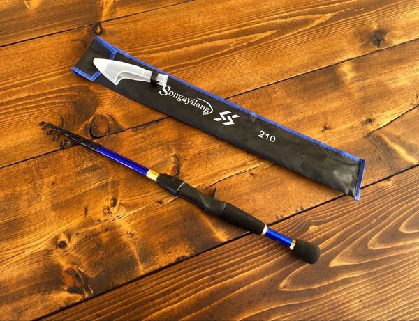 テレスコロッド ブルー バスロッド 210cm 7ft ベイトロッド バス釣り