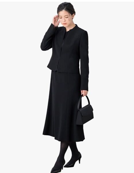 ルルコ 喪服 レディース ブラックフォーマル ロング丈 トールサイズ 前開き 洗える 正礼装 ワンピース スーツ 13号