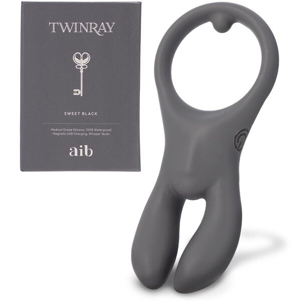 aib(アイブ) TWINRAY ツインレイ ブラック マッサージャー バイブ 静音 防水 ケース付き USB マグネット充電式